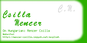 csilla mencer business card